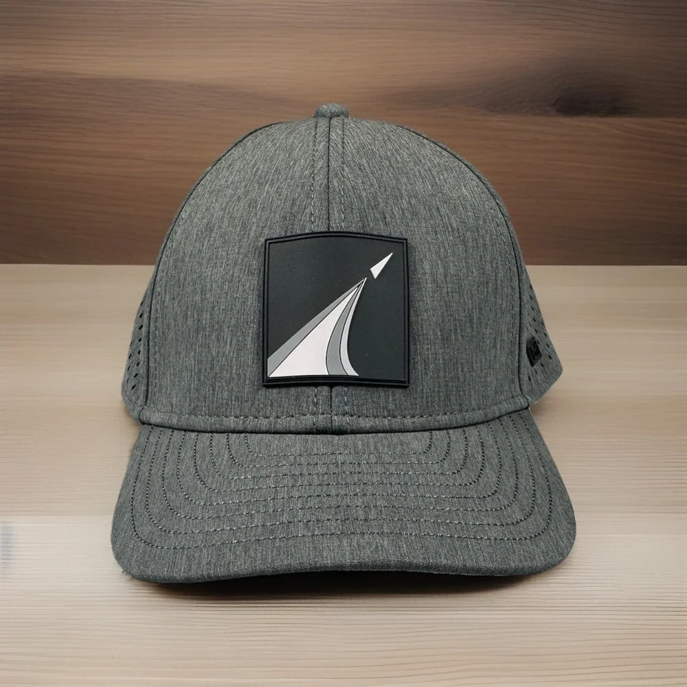 Melin Hydro A-Game Icon Curved Bill Hat, Heather Charcoal, 56 Cm W/ Rubber Patch